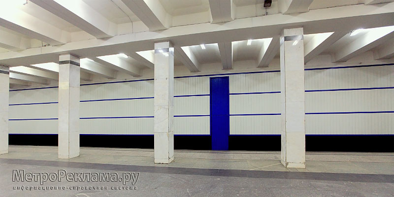 Станция "Академическая". Станционный зал. Оформление путевых стен.